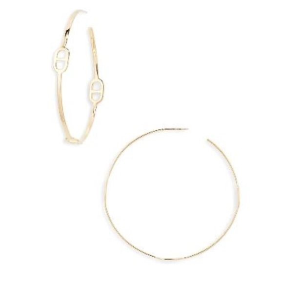 Jennifer Zeuner 14k Gold Naomi Hoop Earrings - Picture 1 of 7